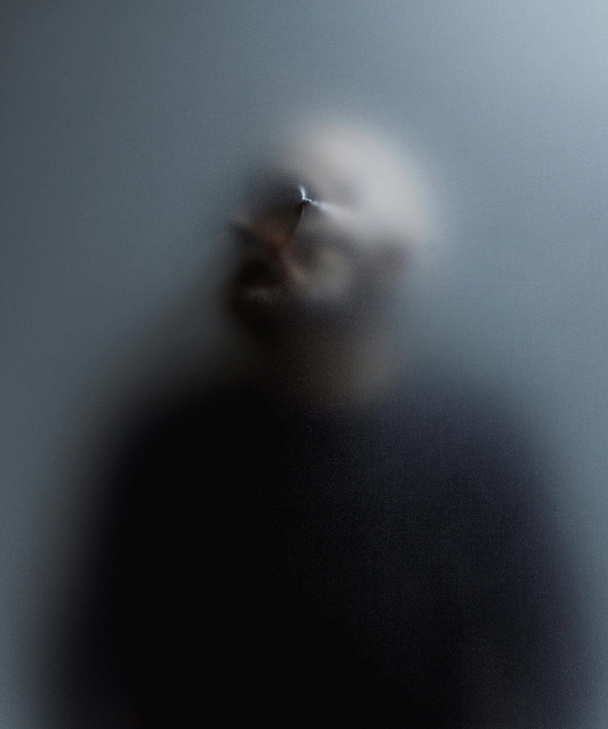 Blurred portrait of Zen Obasi, as if seen through frosted glass